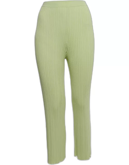 Dion Lee Mint Green Ribbed Knit Pants