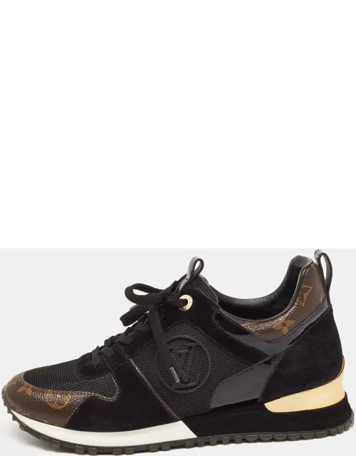 Louis Vuitton Brown/Black Monogram Canvas and Suede Run Away Sneaker