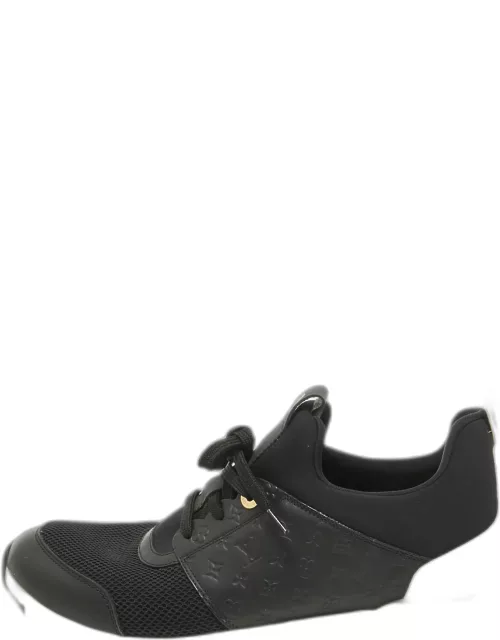 Louis Vuitton Black Mesh and Leather Trainer Sneaker