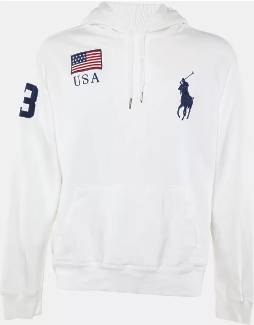 Polo Ralph Lauren Vintage White Embroidered Knit Hoodie