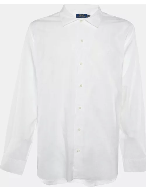 Polo Ralph Lauren White Patterned Linen Shirt