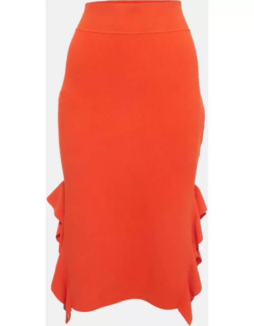Opening Ceremony Orange Knits Side Flounce Pencil Skirt