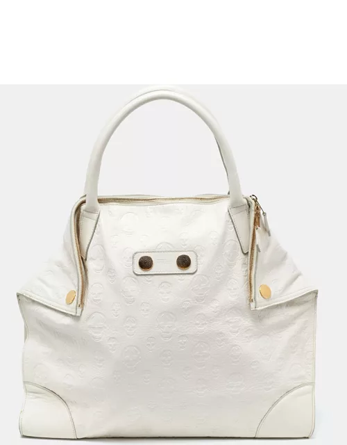 Alexander McQueen Off White Leather Large De Manta Tote