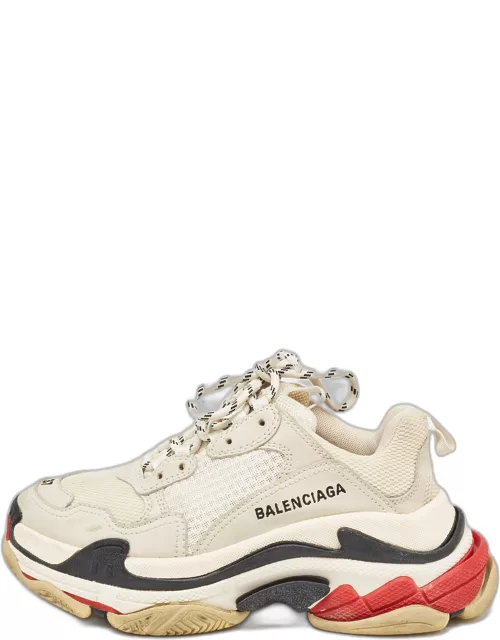 Balenciaga Multicolor Mesh and Nubuck Leather Triple S Low Top Sneaker