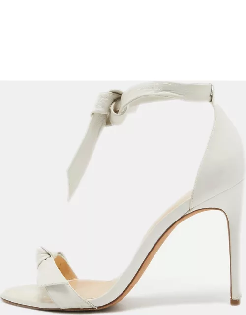 Alexandre Birman White Knotted Leather Clarita Ankle Tie Sandal