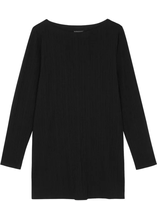 Eileen Fisher Ribbed Stretch-jersey Tunic top - Black - S (UK 10-12 / M)