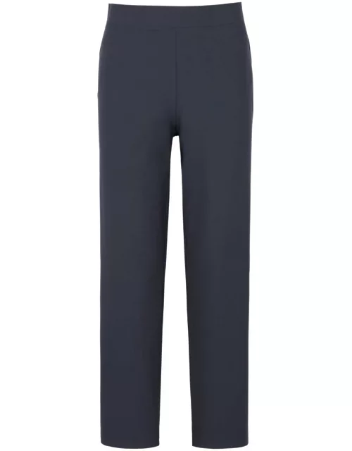 Eileen Fisher Cropped Stretch-crepe Trousers - Dark Blue - M (UK 14-16 / L)