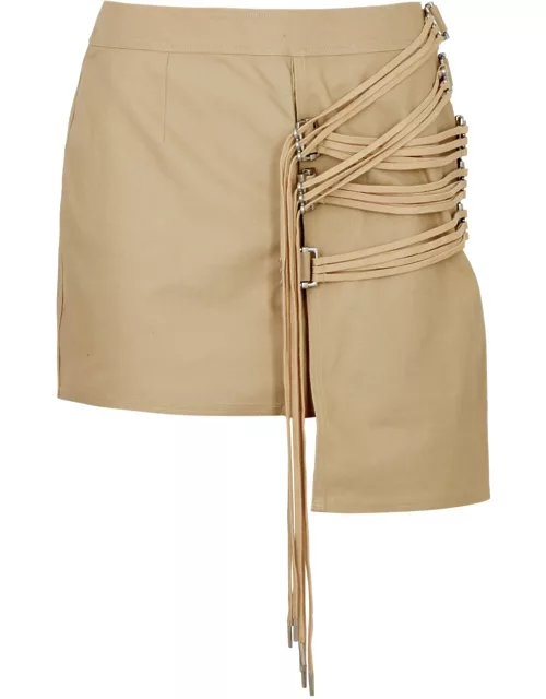 Cannari Concept Lace-up Mini Skirt - Beige - 38 (UK10 / S)