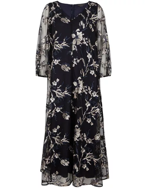 Marina Rinaldi Ruth Floral-embellished Tulle Midi Dress - Black - 27 (UK22 / Xxxl)