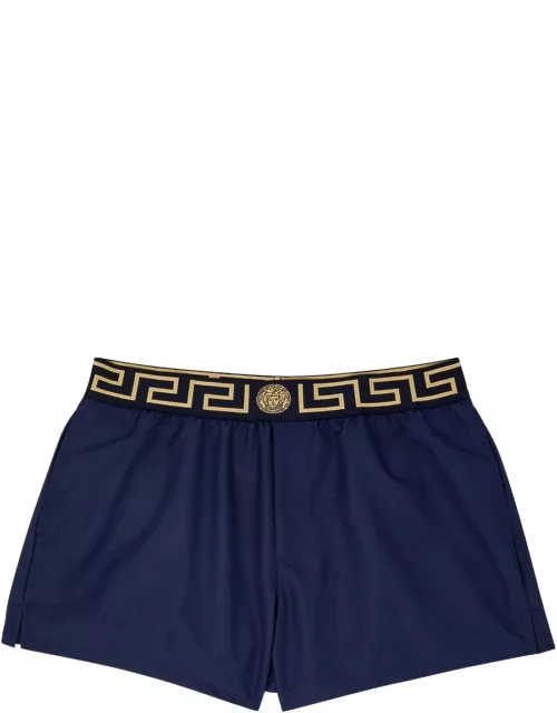 Versace Logo Nylon Swim Shorts - Blue