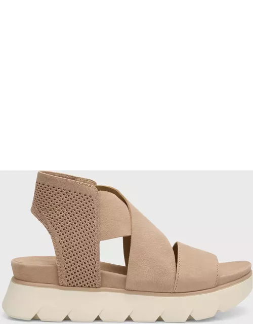 Chant Sporty Leather Wedge Sandal