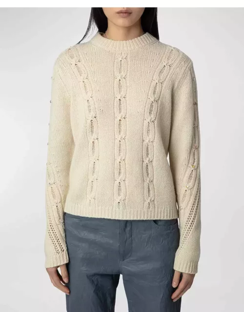 Morley Embellished Cable-Knit Sweater