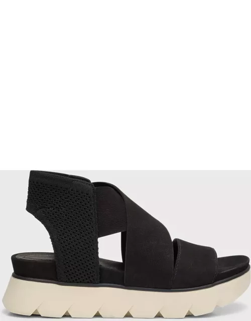 Chant Sporty Leather Wedge Sandal