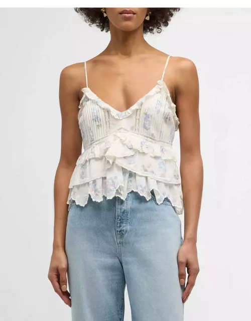 Abbott Floral Lace Ruffled Tank Top