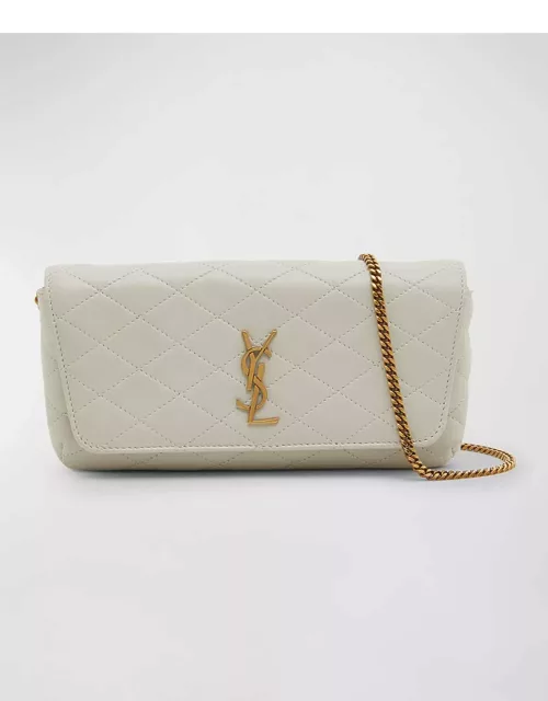 Gaby Phone Holder YSL Crossbody Bag in Quilted Smooth Leather