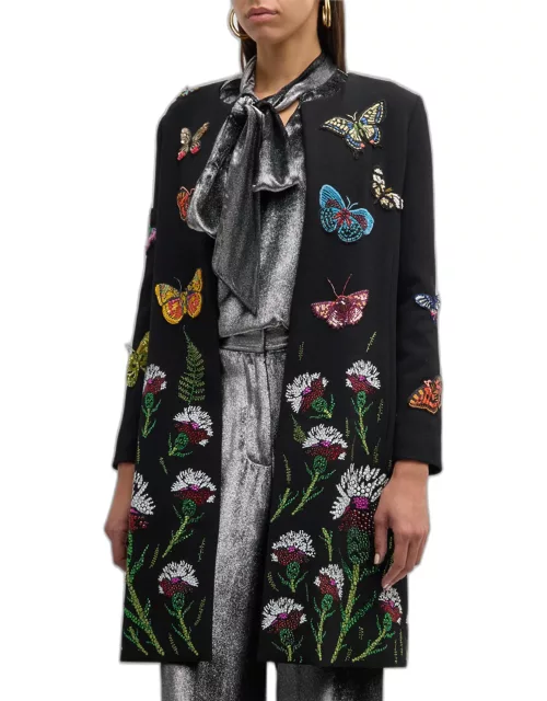 Millions Of Butterflies Classic Embellished Top Coat