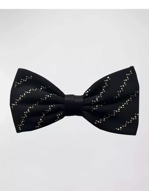 Men's Silk Crystal-Diagonal Bow Tie