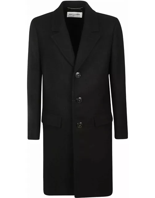 Saint Laurent Classic Plain Buttoned Coat