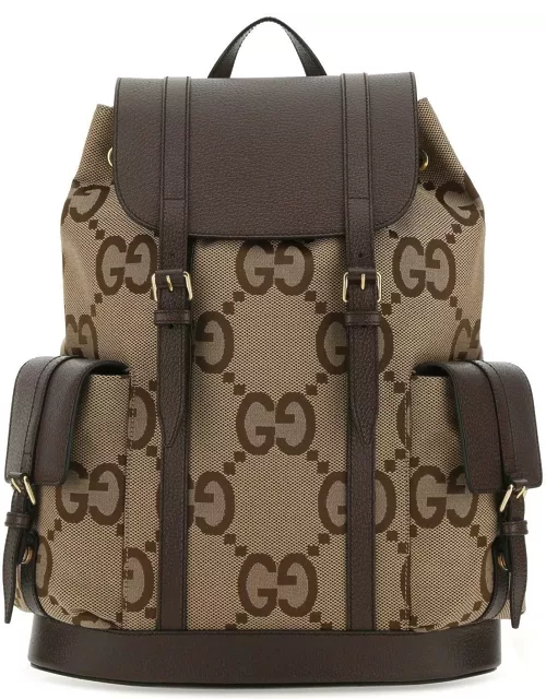 Gucci Multicolor Jumbo Gg Fabric And Leather Backpack