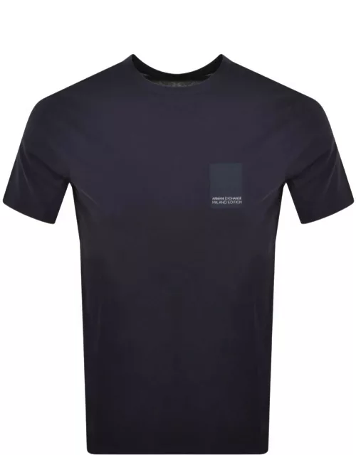 Armani Exchange Crew Neck Logo T Shirt Navy