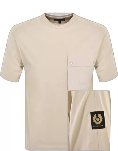 Belstaff Short Sleeve Logo T Shirt Beige