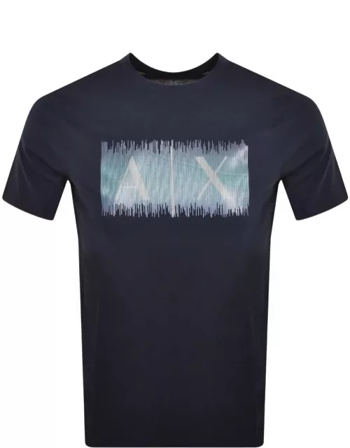 Armani Exchange Crew Neck Logo T Shirt Navy