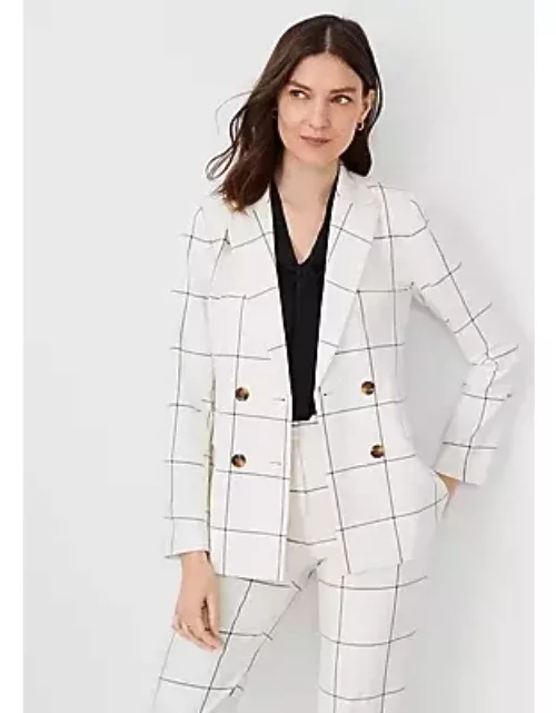 Ann Taylor The Fitted Double Breasted Blazer in Windowpane