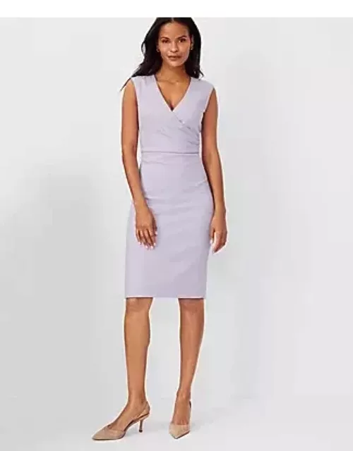 Ann Taylor The Side Tuck Wrap Sheath Dress in Textured Stretch