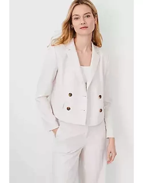 Ann Taylor The Cropped Double Breasted Blazer in Textured Stretch