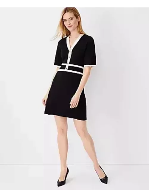 Ann Taylor Colorblock Sweater Shift Dres