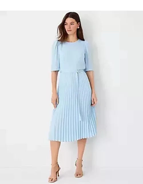 Ann Taylor Belted Pleated Flare Dres
