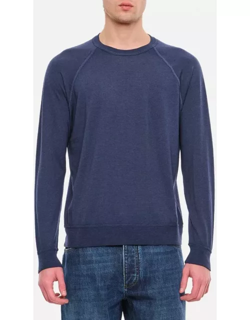 Drumohr Crewneck Cotton Sweatshirt Blue