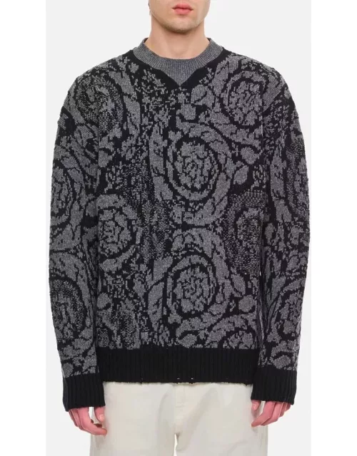 Versace Barocco Knit Sweater Black
