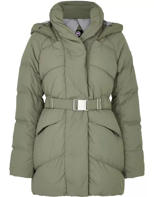 Canada Goose Marlow Belted Quilted Shell Coat - Sage - L (UK14 / L)