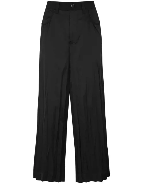 High Acceptance Wide-leg Satin Trousers - Black - 40 (UK8 / S)