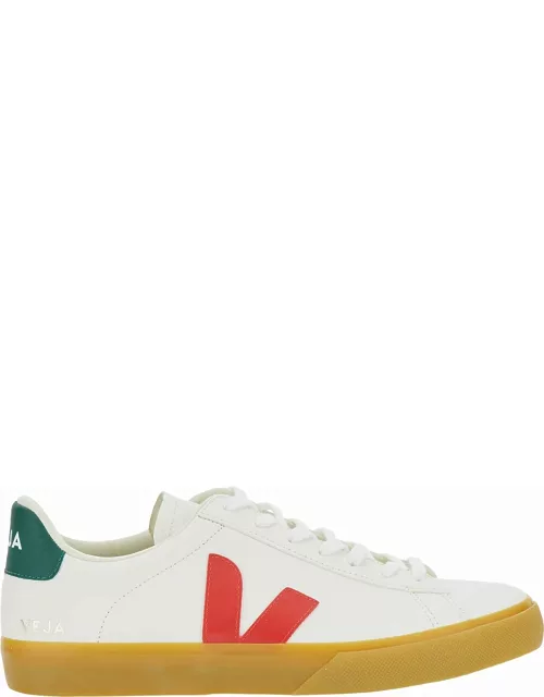 Veja campo White Low Top Sneakers With Logo Detail In Leather Man