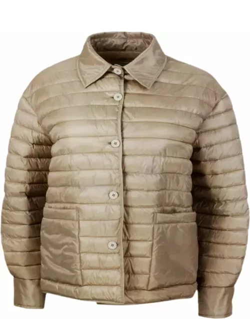 Antonelli Lightweight 100g Padded Jacket With Shirt Collar, Button Closure And Patch Pocket