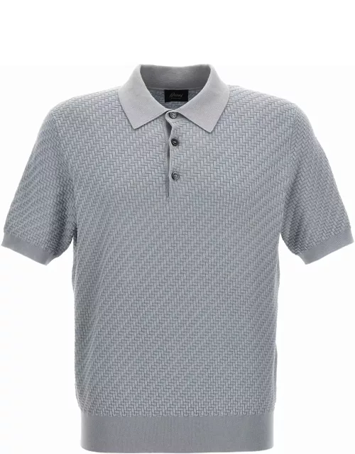 Brioni Woven Knit Polo Shirt