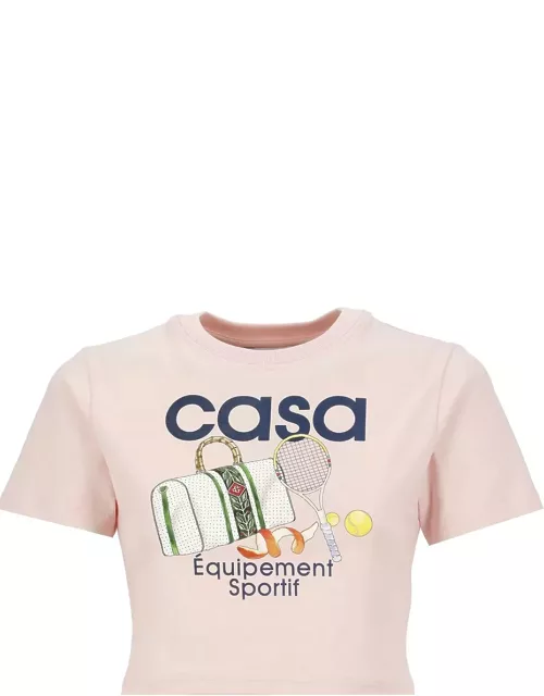 Casablanca equipement Sportif Pink Organic Cotton T-shirt