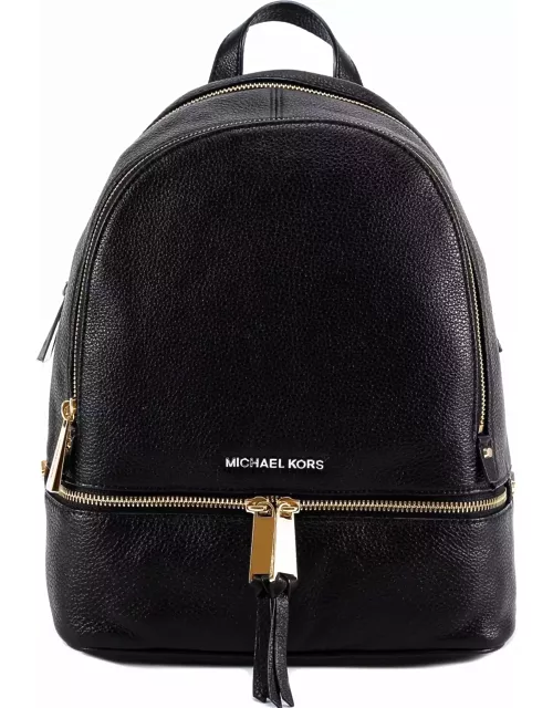 MICHAEL Michael Kors Rhea Backpack In Black Tumbled Leather