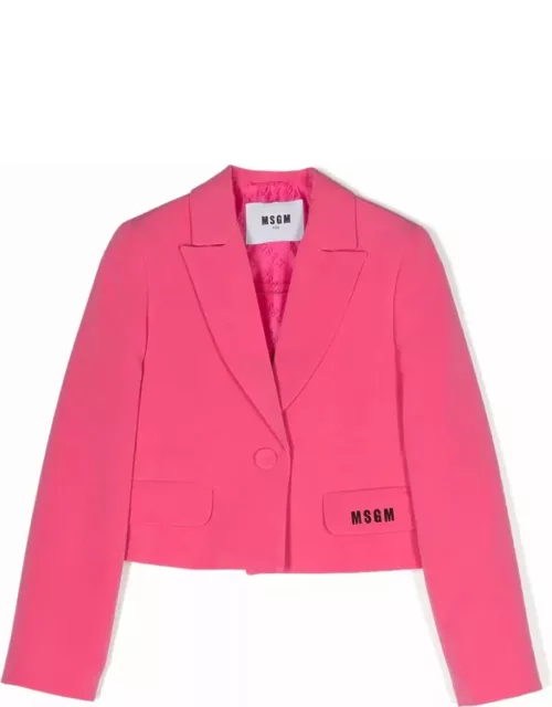MSGM Blazer With Cropped Embroidery