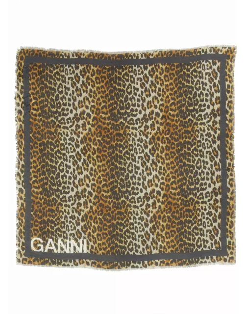 Ganni Animal Pattern Scarf