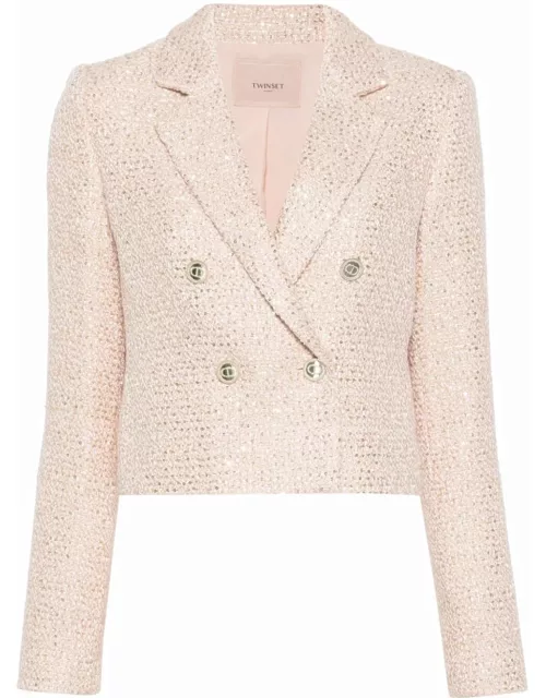 TwinSet Boucle Double Breasted Jacket