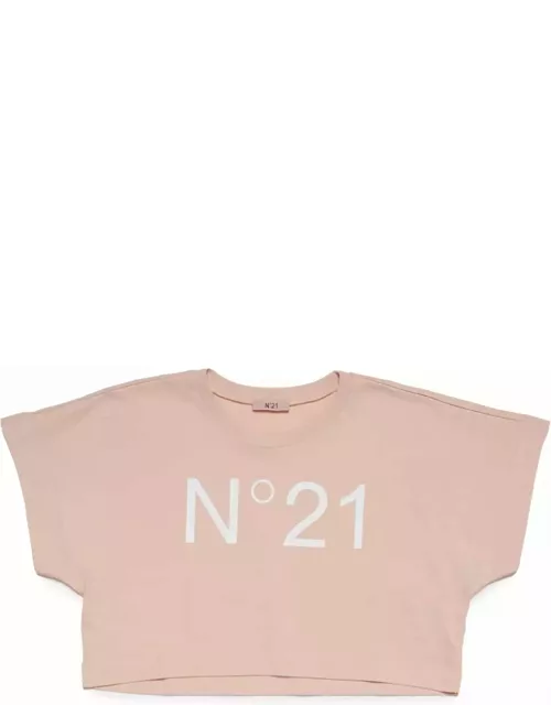N.21 N21t170f T-shirt N21 Branded Cropped T-shirt