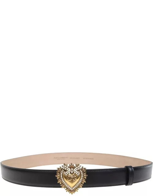 Dolce & Gabbana Devotion Belt In Black Lux Leather