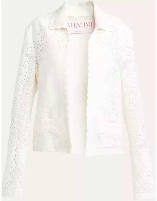 Guipure Lace Collared Jacket