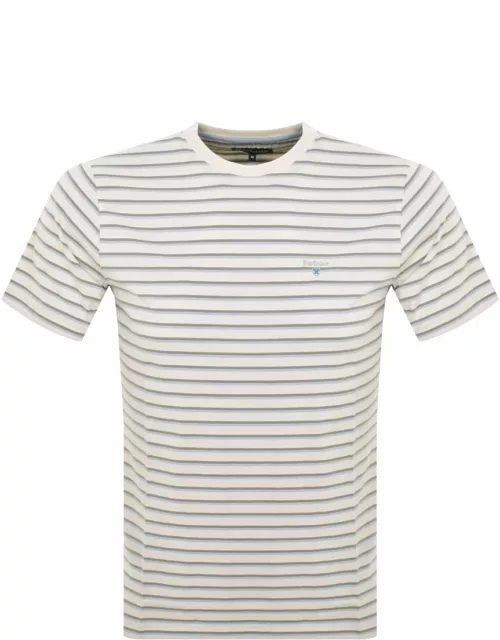 Barbour Ponte Stripe T Shirt Off White
