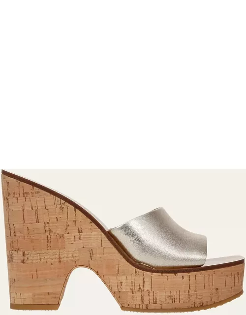 Paulita Metallic Cork Slide Sandal