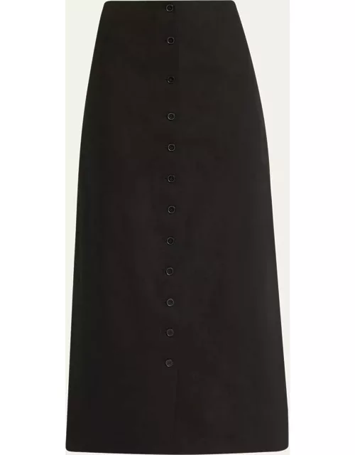 Buttoned Midi Skirt