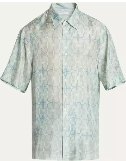Men's Super Lightweight Printed Silk Ponge Camp Shirt